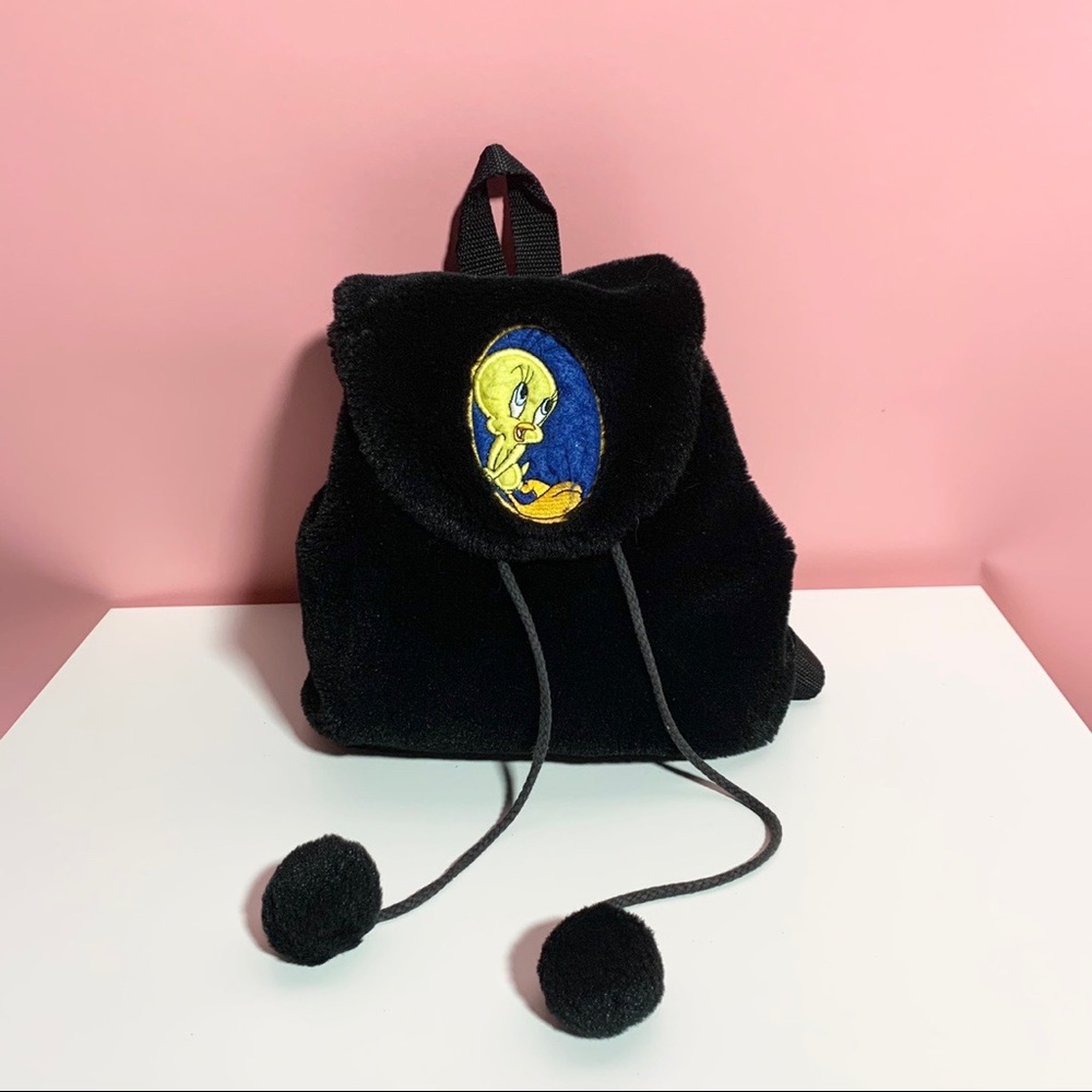 Vintage Y2K furry tweety bird mini backpack